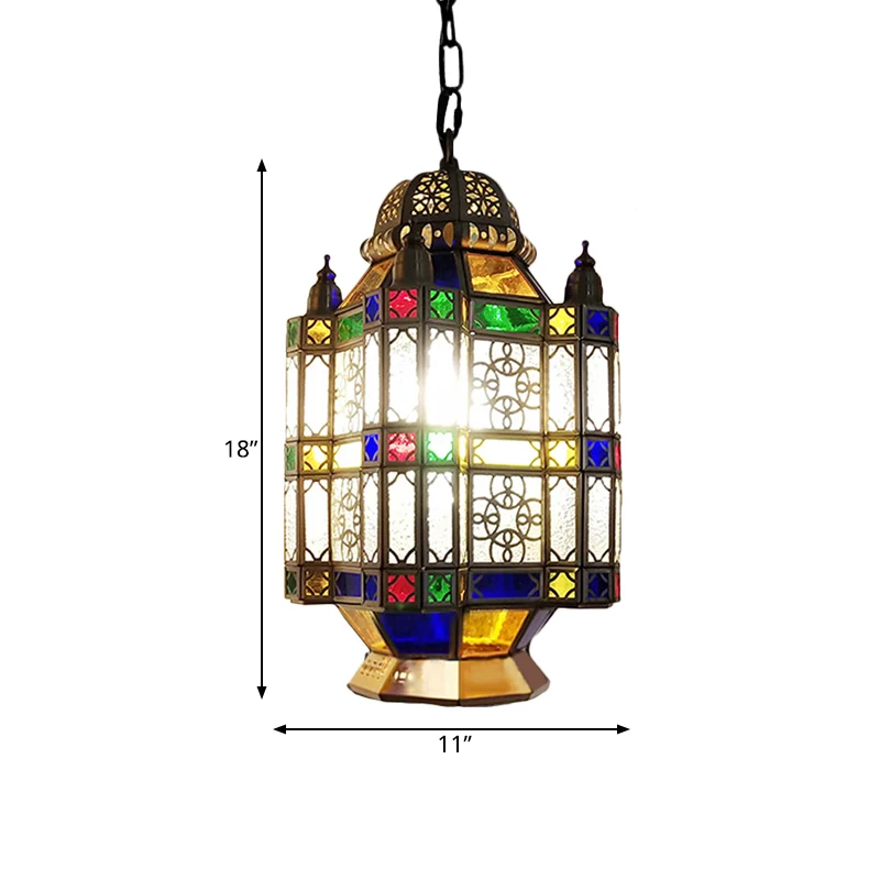 Matglas messing kroonluchter lantaarn 3 hoofden Art Deco ophanging hanglamp voor restaurant Clearhalo