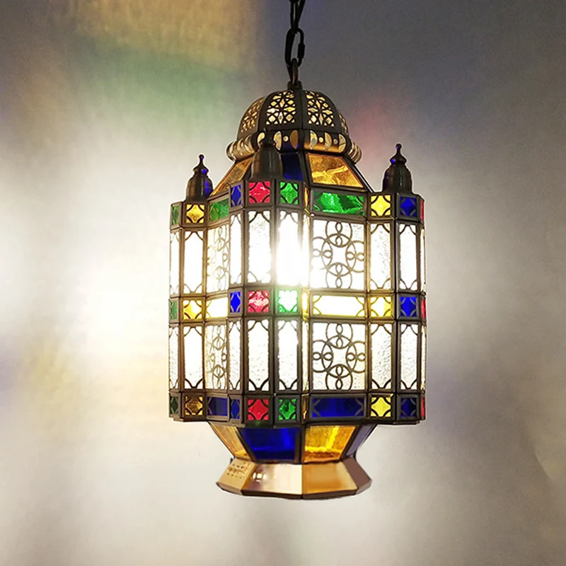 Matglas messing kroonluchter lantaarn 3 hoofden Art Deco ophanging hanglamp voor restaurant Clearhalo