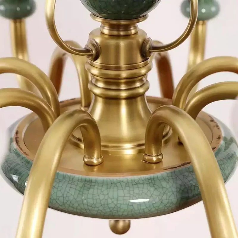 Matglazen gebogen kroonluchter lichte moderne plafondhanger groen voor woonkamer Clearhalo