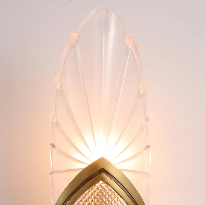 Matglazen ovale paneel-sconce-lamp uit het midden van de eeuw, slaapkamerwandlamp met 1 hoofd messing Clearhalo