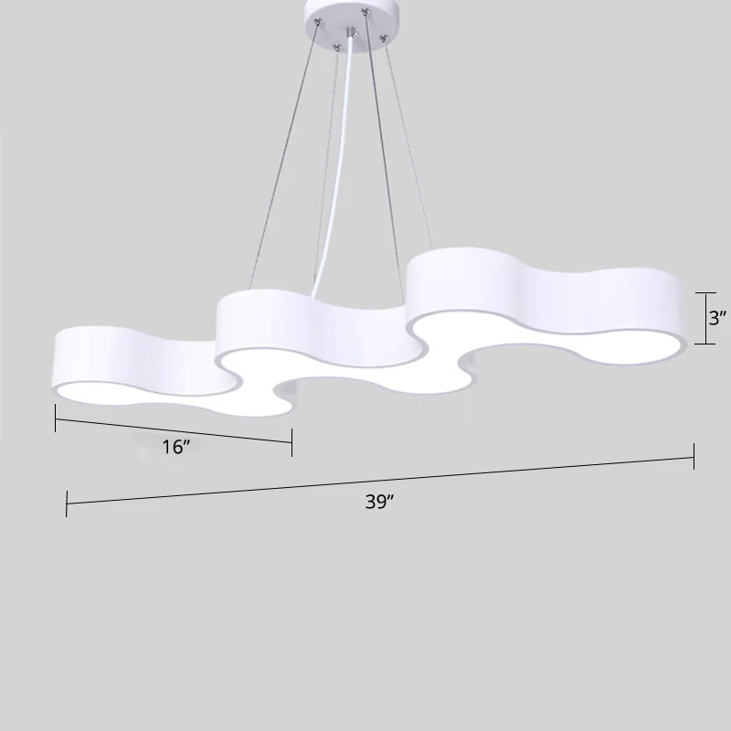 Meanderende LED-plafondlamp Nieuwigheid Moderne metalen kantoorkroonluchterlamp Clearhalo