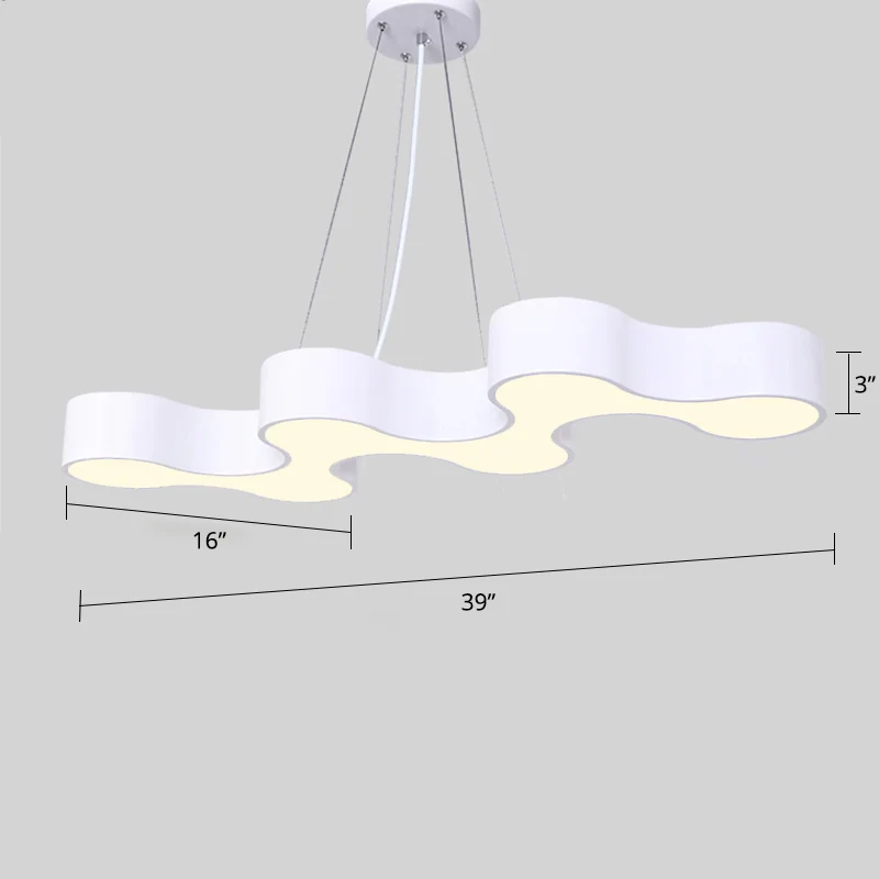 Meanderende LED-plafondlamp Nieuwigheid Moderne metalen kantoorkroonluchterlamp Clearhalo