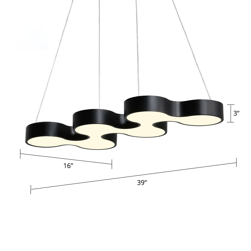 Meanderende LED-plafondlamp Nieuwigheid Moderne metalen kantoorkroonluchterlamp Clearhalo