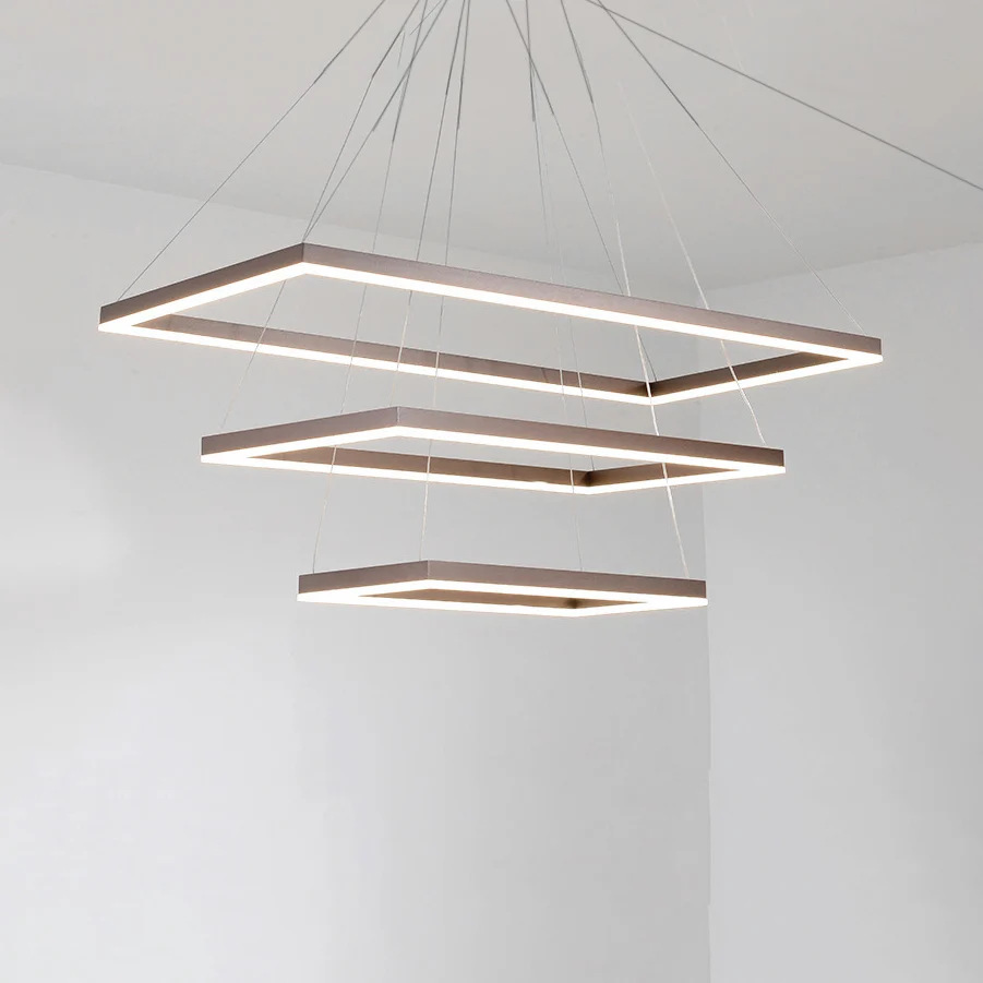 Meerlaagse slaapkamerkroonluchter acryl 1/2/3-lichts LED minimalistische ophanging hanger koffie, warm/wit/natuurlijk lich...
