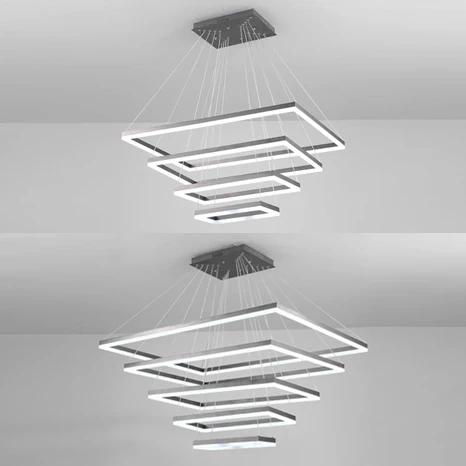 Meerlaagse slaapkamerkroonluchter acryl 1/2/3-lichts LED minimalistische ophanging hanger koffie, warm/wit/natuurlijk lich...