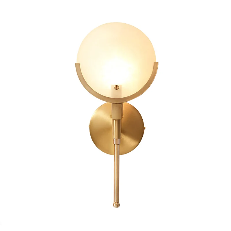 Melkglas ovale wandlamp kolonialisme 1 lamp messing woonkamer wandkandelaar verlichting Clearhalo