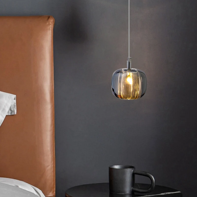 Meloenvormige eetkamer slingerlamp Kristal 1-lichts postmoderne minimalistische hanglampset Clearhalo