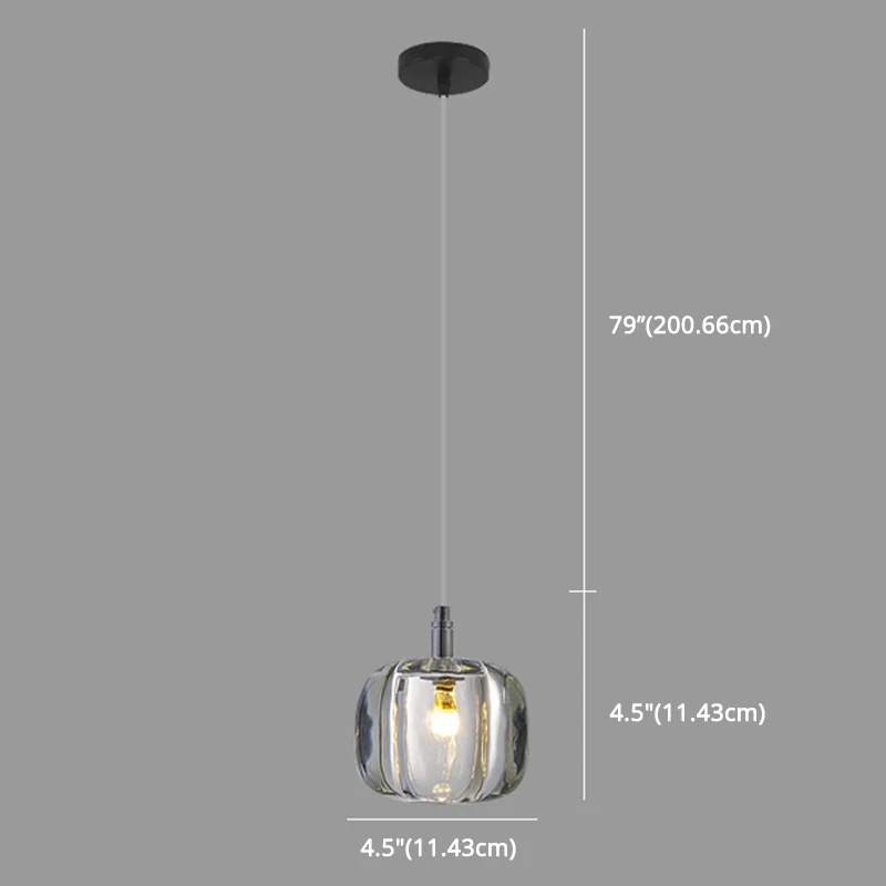 Meloenvormige eetkamer slingerlamp Kristal 1-lichts postmoderne minimalistische hanglampset Clearhalo