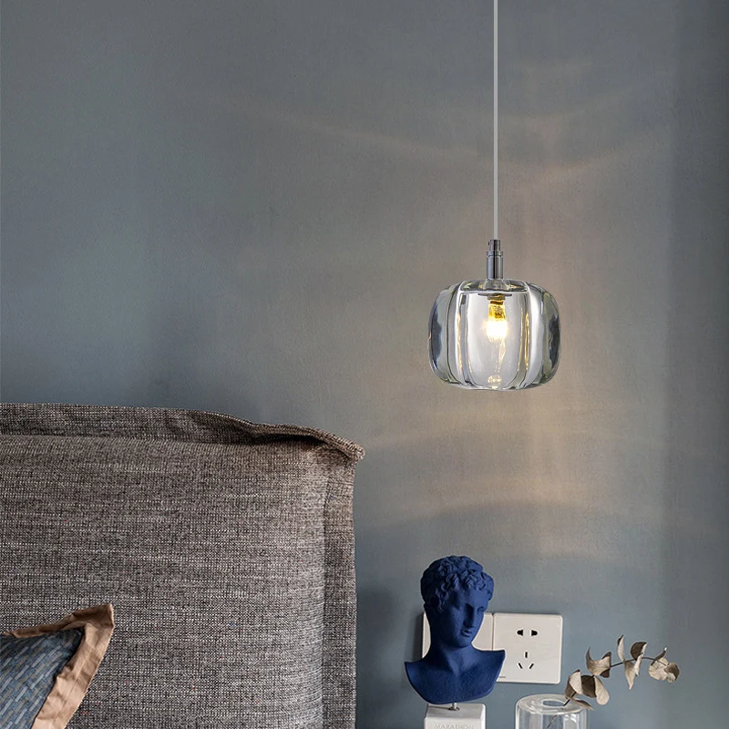 Meloenvormige eetkamer slingerlamp Kristal 1-lichts postmoderne minimalistische hanglampset Clearhalo