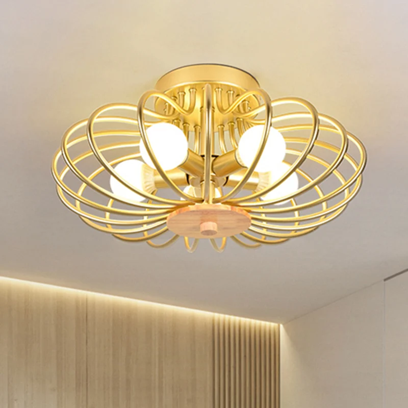 Melon Wire Frame Inbouwlamp Hedendaagse metalen plafondlamp goud voor gang Clearhalo