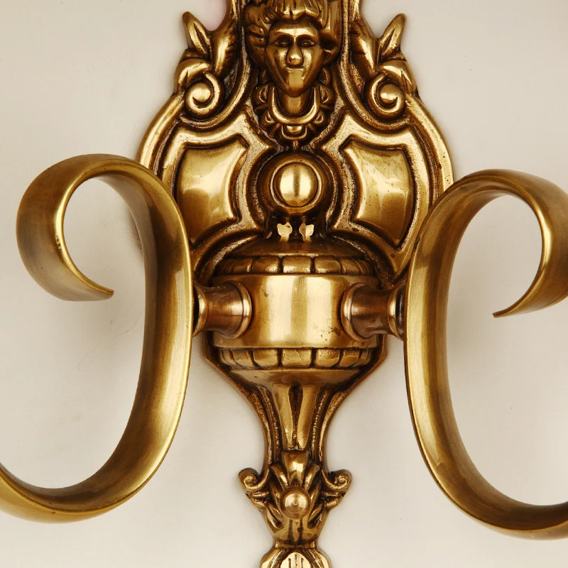 Messing 1/2-licht wandlamp schans traditionele metalen gebogen wandlamp voor woonkamer Clearhalo