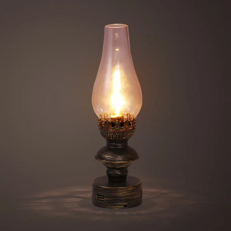 Messing 1-kops bureaulamp Vintage helder glazen vaas schaduw tafelverlichting met metalen voet Clearhalo