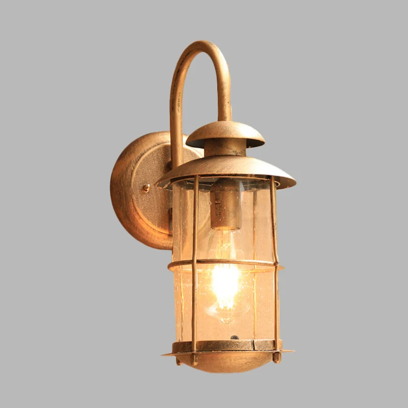 Messing 1-lichts wandlamp land waterglas bamboe vorm wandgemonteerde lamp Clearhalo