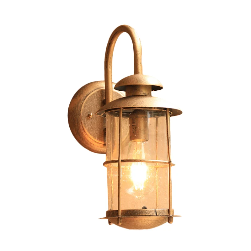 Messing 1-lichts wandlamp land waterglas bamboe vorm wandgemonteerde lamp Clearhalo