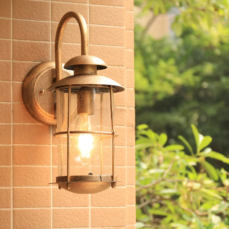 Messing 1-lichts wandlamp land waterglas bamboe vorm wandgemonteerde lamp Clearhalo