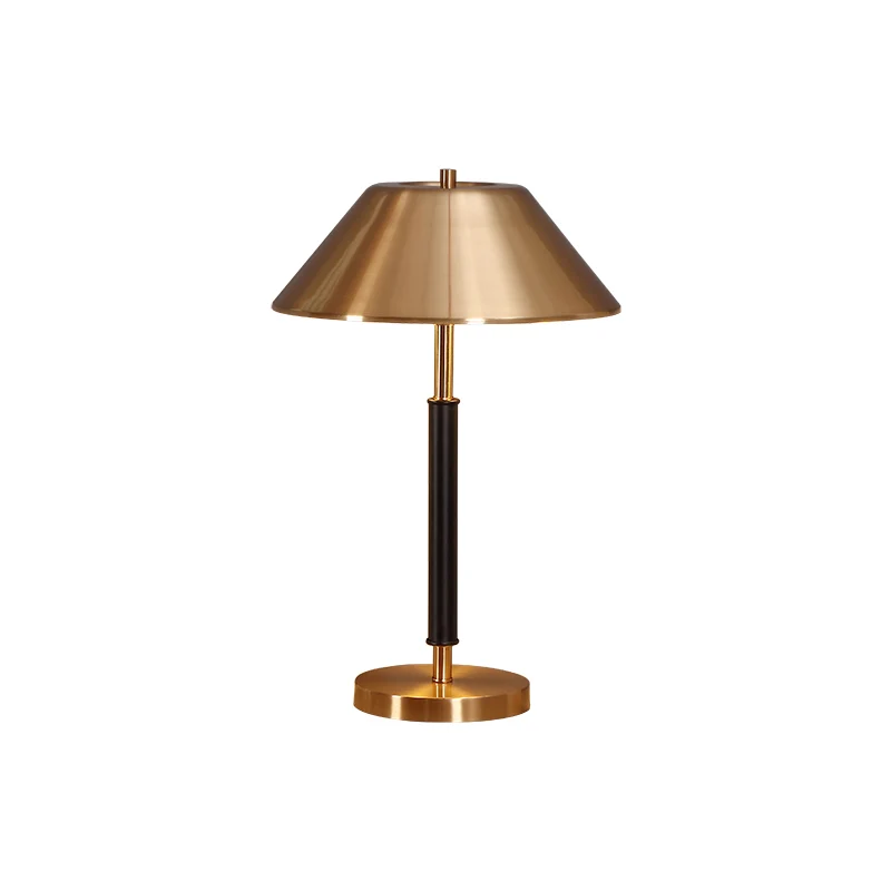 Messing afgeknotte kegel nachtlamp postmoderne 2-lichts metalen tafellamp voor slaapkamer Clearhalo