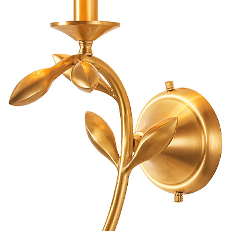 Messing geplooide kap wandlamp Amerikaanse rustieke stof 1/2-lamp woonkamer wandlamp schans Clearhalo