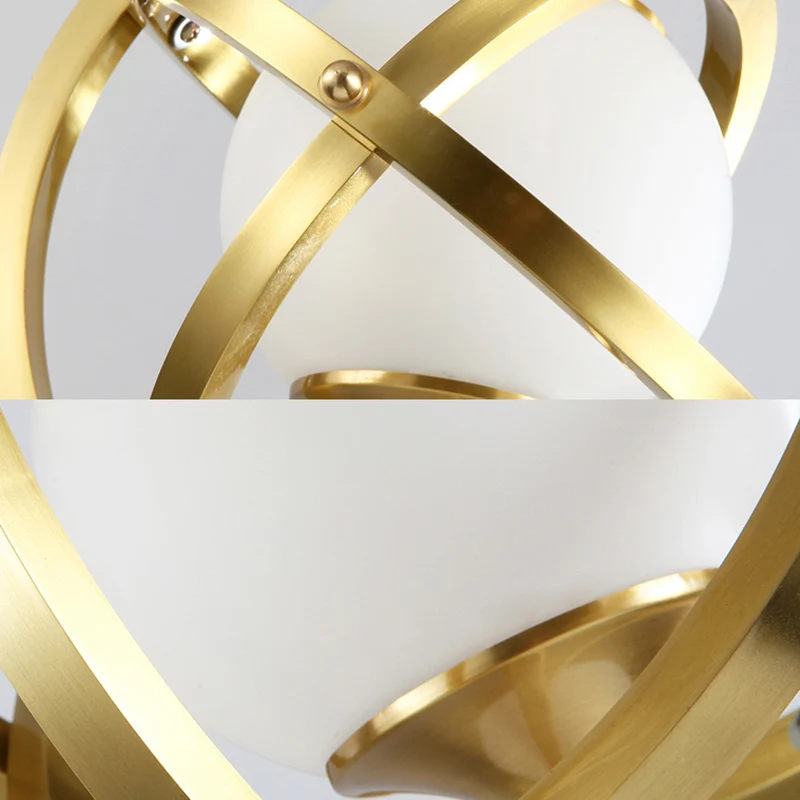 Messing Globe Hanglamp Klassiek Metaal 1 Licht Woonkamer Hangend Plafondlamp Clearhalo