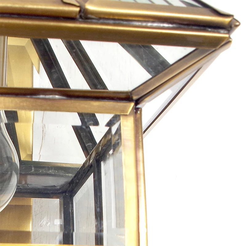Messing huis schans licht traditioneel helder glas 1 lamp wandgemonteerde lamp voor balkon Clearhalo