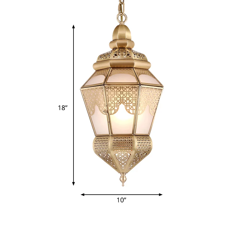 Messing 2 lampen hangend plafondlamp Arabische stijl metalen lantaarn kroonluchter verlichting voor koffieshop Clearhalo