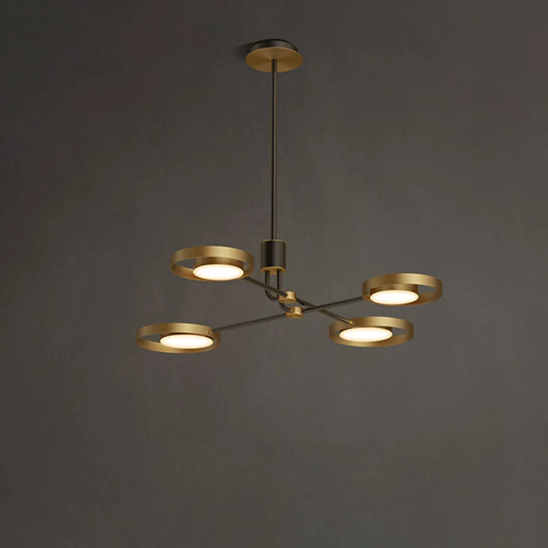 Messing moleculaire hanglamp postmoderne LED metalen kroonluchterlamp met acryl diffuser Clearhalo