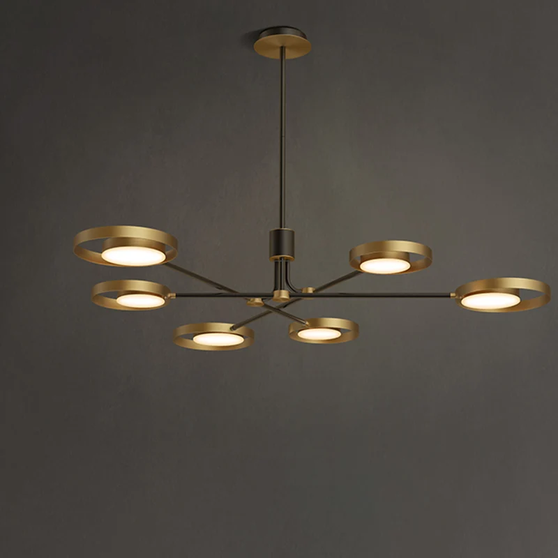 Messing moleculaire hanglamp postmoderne LED metalen kroonluchterlamp met acryl diffuser Clearhalo
