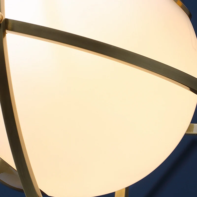 Messing Orbit hanglamp postmodern 1-kops metalen hanglamp met witte glazen kap Clearhalo