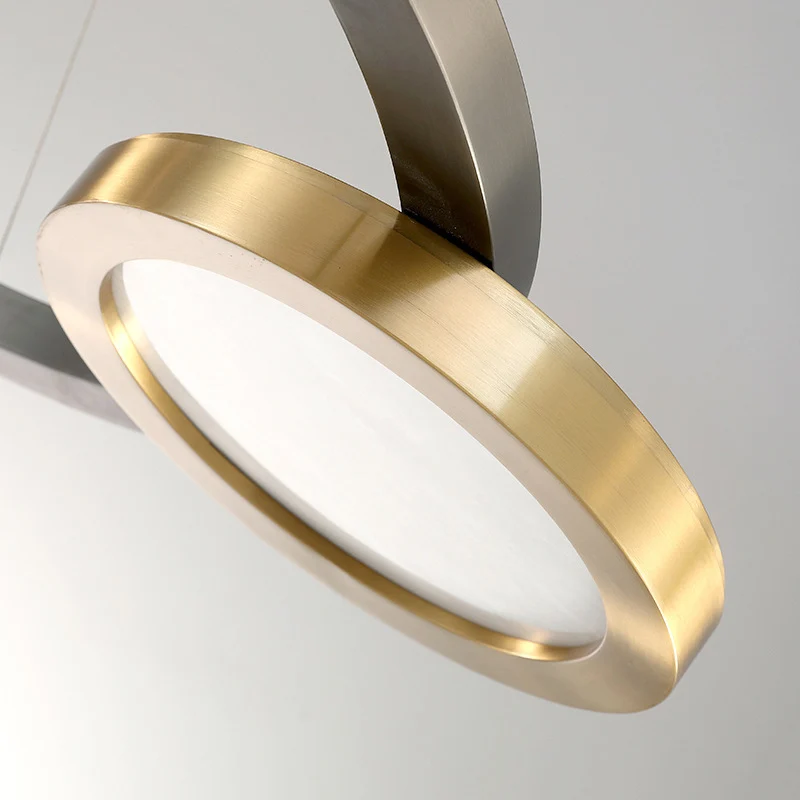 Messing ring hangende hanglamp Eenvoudige stijl metalen LED-kroonluchterlicht warm/wit licht Clearhalo