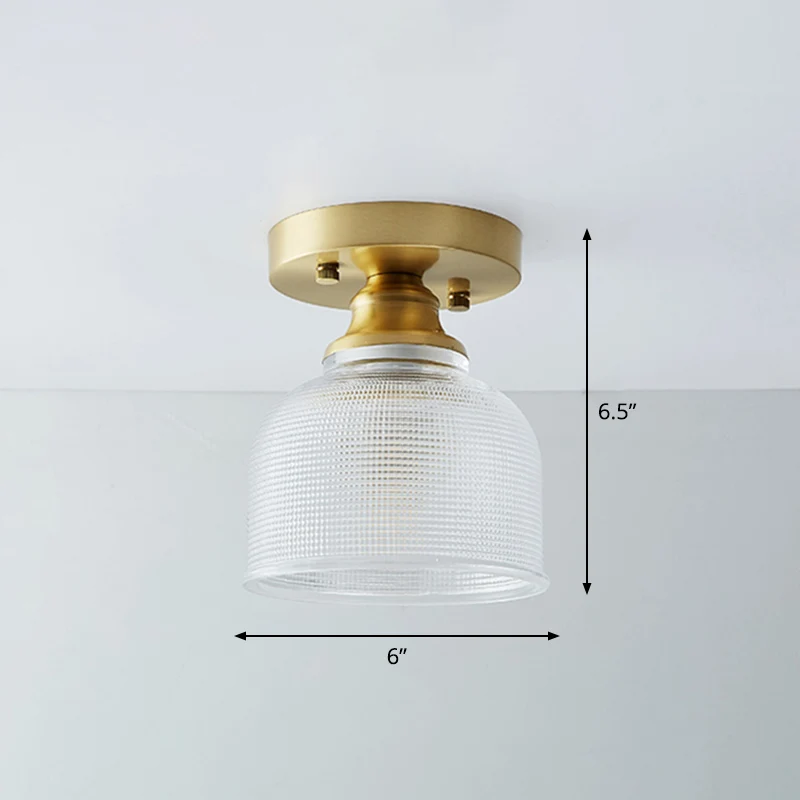 Messing schaduwrijke kleine inbouwverlichting Platteland Enkele badkamer Semi-inbouw plafondlamp Clearhalo