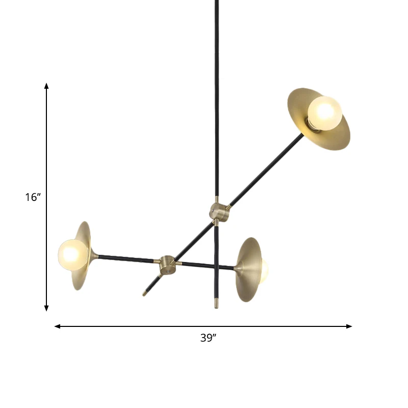 Messing uitlopende schaduw hangende kroonluchter hedendaagse 3/6/12 lichts metalen hanglamp Clearhalo