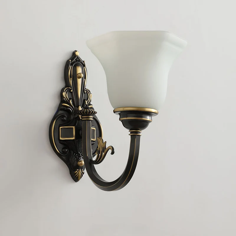 Messing wandverlichting armatuur rustieke vorst glazen klokvormige wandlamp voor woonkamer Clearhalo