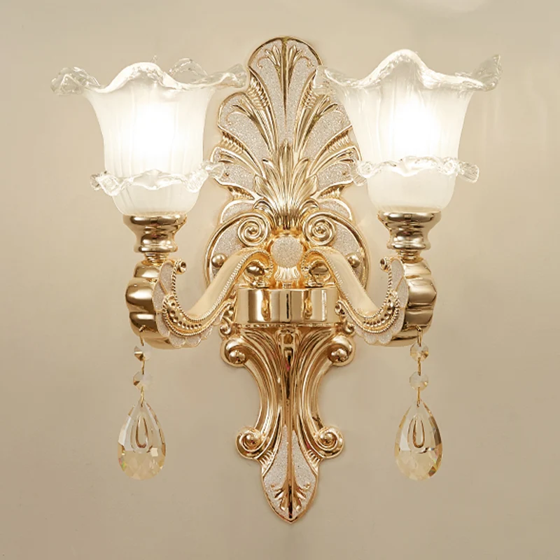 Met ruches getrimde bel van matglas Retro 1/2-lamp deuropening wandgemonteerd licht goud Clearhalo