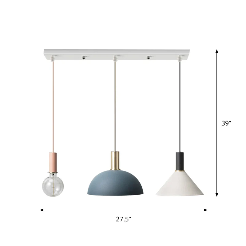 Metaal geassorteerde schaduwrijke clusterhanger Scandinavische 3-koppige witte ronde/lineaire luifel hangende plafondlamp...