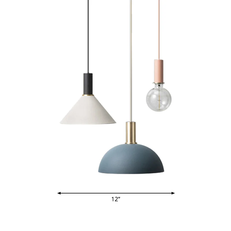 Metaal geassorteerde schaduwrijke clusterhanger Scandinavische 3-koppige witte ronde/lineaire luifel hangende plafondlamp...