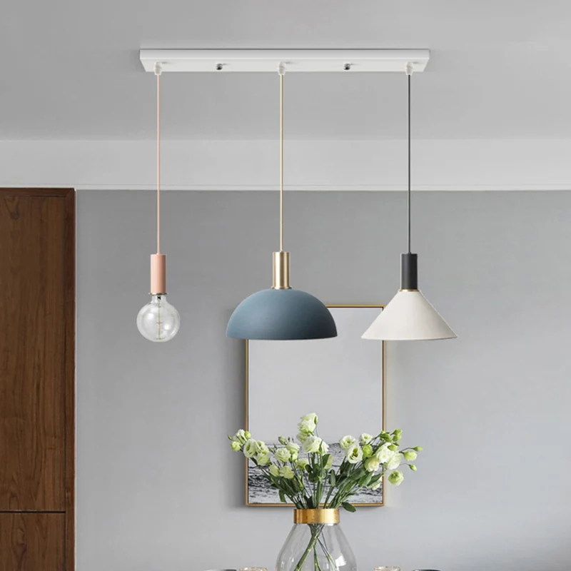Metaal geassorteerde schaduwrijke clusterhanger Scandinavische 3-koppige witte ronde/lineaire luifel hangende plafondlamp...