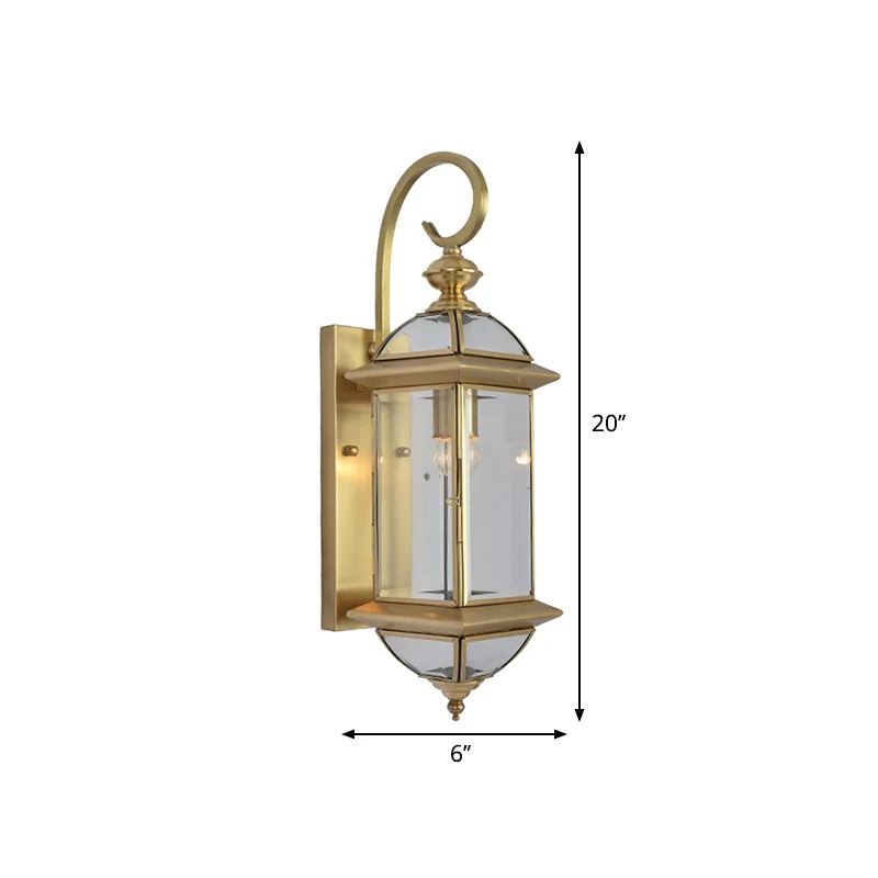 Metaal Messing Sconce Lichtpunt Geometrisch 1 Kop Traditionele Wandmontage Lamp voor Woonkamer Clearhalo