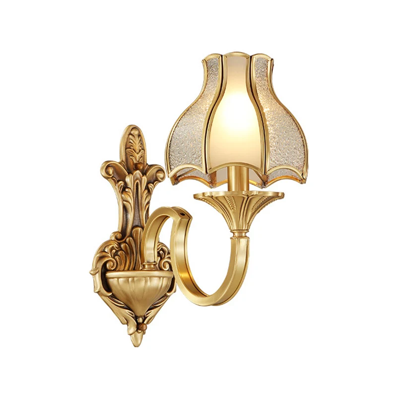 Metaal Messing Wandkandelaar Verlichting Gebogen 1/2-licht Traditionele wandlamp voor slaapkamer Clearhalo