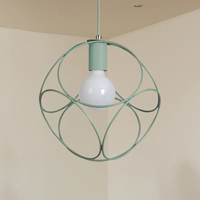 Metaal wit/zwarte hanglamp vierkant 1 licht industriële stijl hangende lamp met kooikap voor binnen Clearhalo