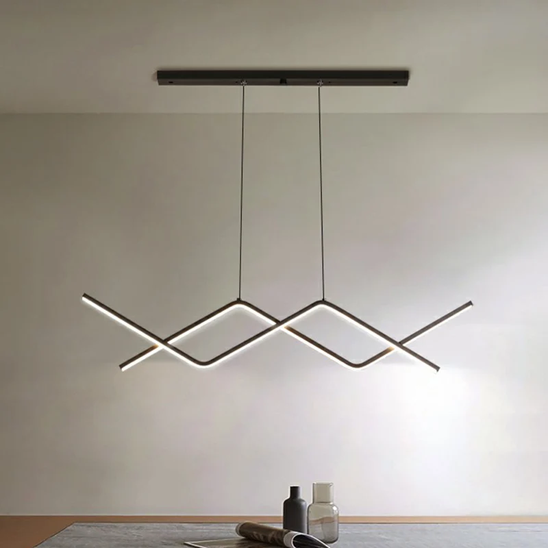 Metal Line Art Hanglamp Eenvoud LED-eilandlamp voor eetkamer Clearhalo