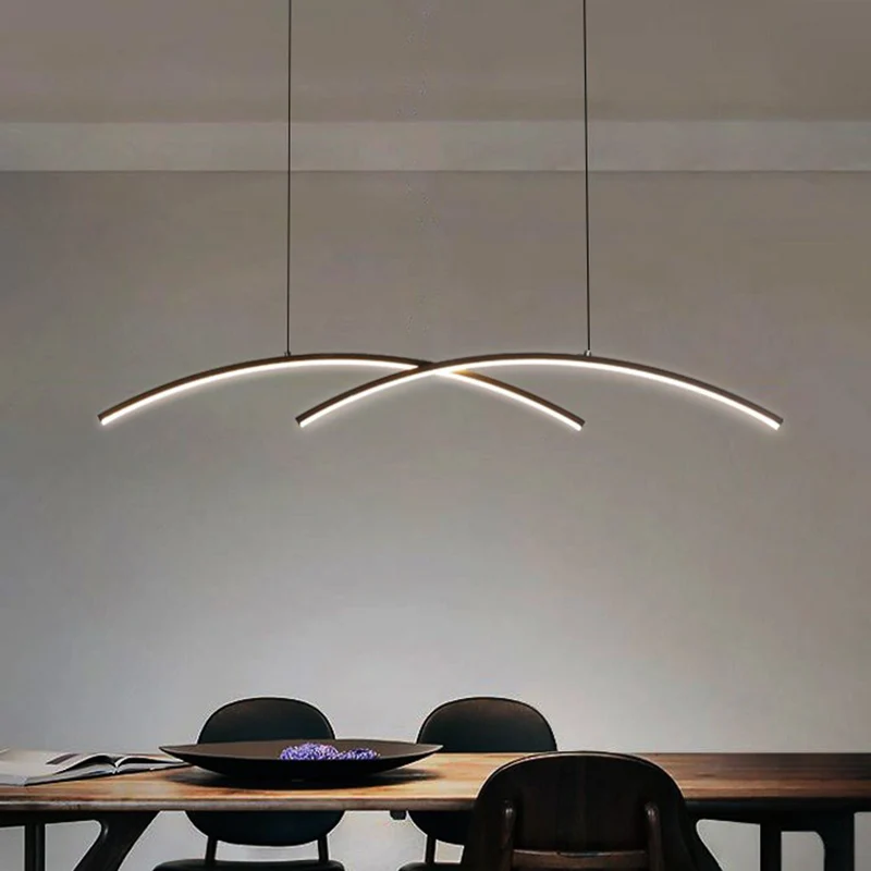 Metal Line Art Hanglamp Eenvoud LED-eilandlamp voor eetkamer Clearhalo