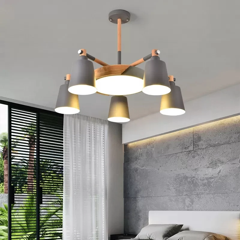 Metalen bel hanglamp kantoor restaurant Scandinavische stijl kroonluchter grijze afwerking Clearhalo
