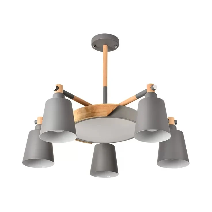 Metalen bel hanglamp kantoor restaurant Scandinavische stijl kroonluchter grijze afwerking Clearhalo