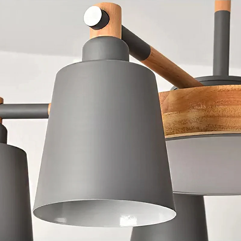 Metalen bel hanglamp kantoor restaurant Scandinavische stijl kroonluchter grijze afwerking Clearhalo