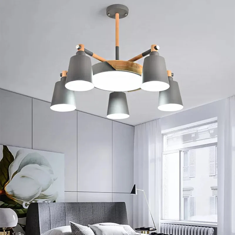Metalen bel hanglamp kantoor restaurant Scandinavische stijl kroonluchter grijze afwerking Clearhalo