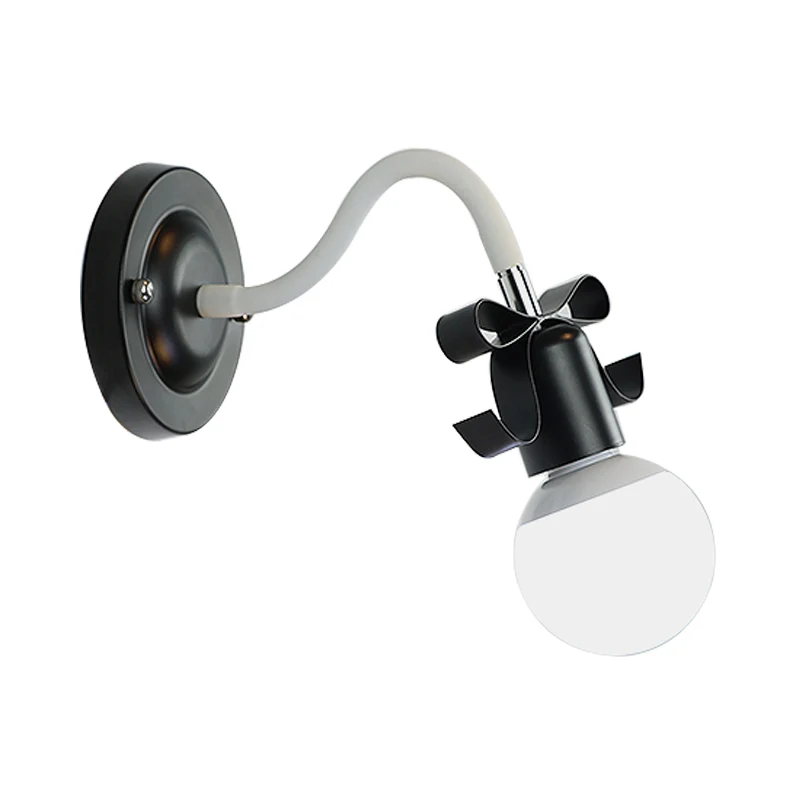 Metalen blote lamp wandlamp met strik enkele kop wandlamp Scandinavische stijl voor de kleuterschool Clearhalo