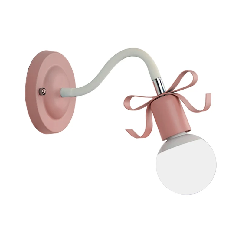Metalen blote lamp wandlamp met strik enkele kop wandlamp Scandinavische stijl voor de kleuterschool Clearhalo