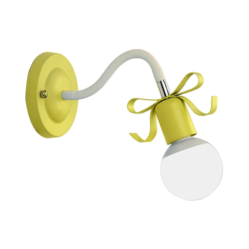 Metalen blote lamp wandlamp met strik enkele kop wandlamp Scandinavische stijl voor de kleuterschool Clearhalo