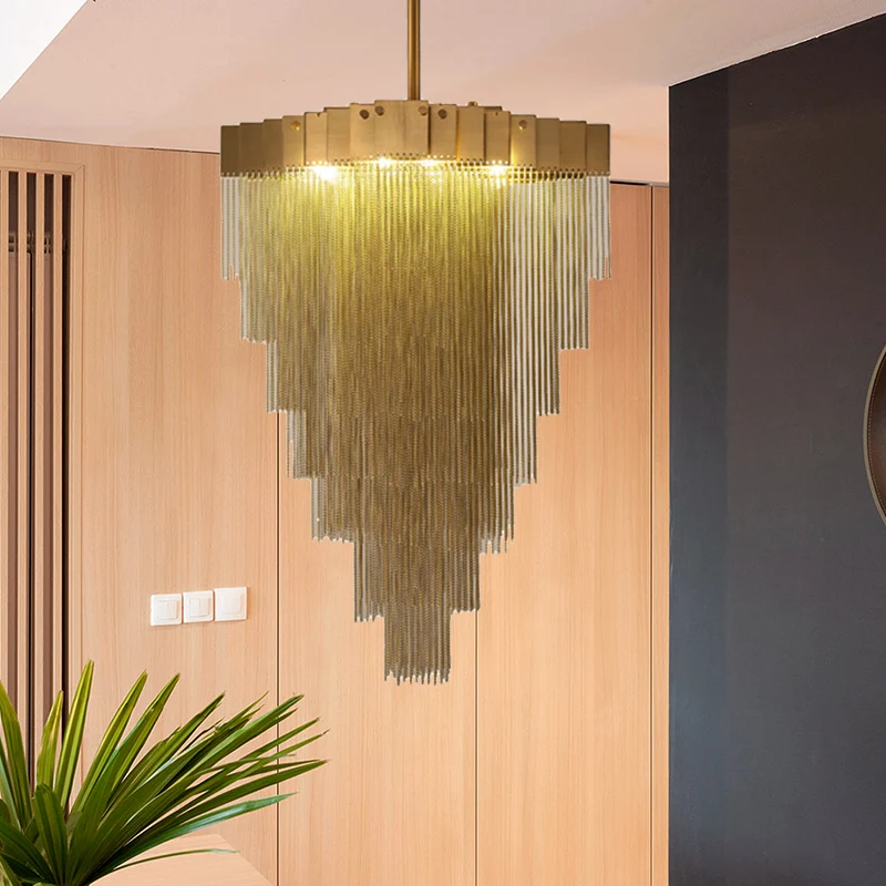 Metalen conische kroonluchterlamp Traditionele 16-lichts woonkamer ophangverlichting messing Clearhalo