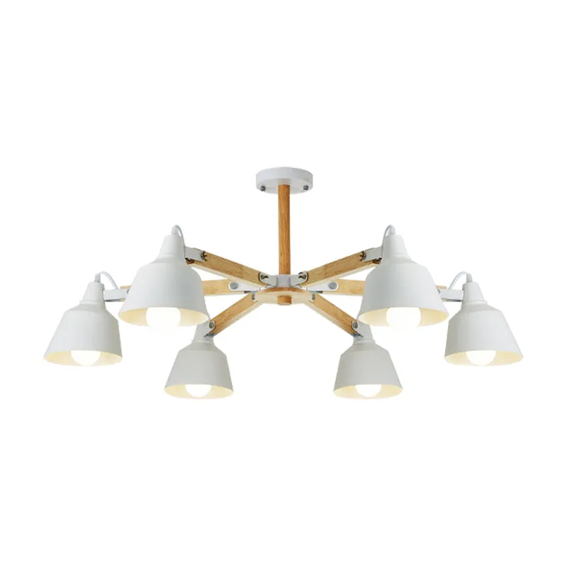 Metalen emmer schaduw kroonluchter Multi-Head Macaron hanglamp voor de kleuterschool Clearhalo