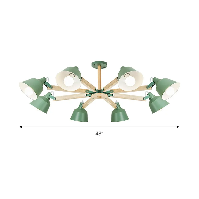 Metalen emmer schaduw kroonluchter Multi-Head Macaron hanglamp voor de kleuterschool Clearhalo